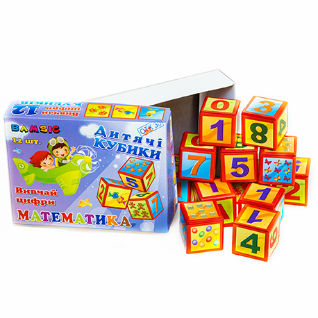 Набір дитячий "Кубики 12  Математика", в коробці арт313  (313)