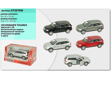 Машина металл  KT5078W (96шт/4)"Volkswagen Touareg (2003)" в кор. 16*8,5*7,5см  (KT5078W)