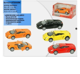 Машина металл  KT5098W (96шт/4)"Lamborghini Gallardo", 4 цвета, в кор. 16*8*7,5см