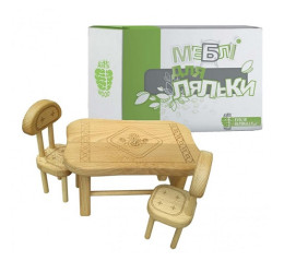Меблі для ляльки (стіл+2 стільці) (12шт) (стіл-26*18*14) (Індіго ) 03-153