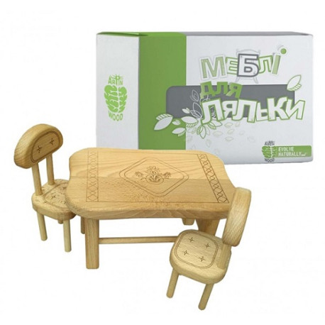 Меблі для ляльки (стіл+2 стільці) (12шт) (стіл-26*18*14) (Індіго ) 03-153  (03-153)