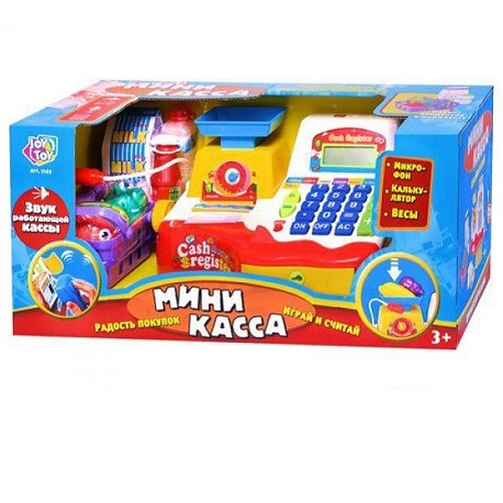 Касовий апарат 7162 (12шт / 2) "Міні каса" батар., Звук., Мікрофон, ваги, калькулятор, ... в кор. 43 * 19 * 19см  (7162)