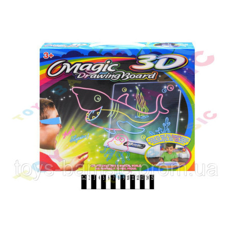 Магічна дошка для малювання з 3D-ефектом (з підсвіткою, 3D-окуляри, фломастери) YM171 р.34*30*4,5 см  (4909 НАС YM171)