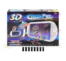 Магическая доска для рисования с 3D-эффектом (с подсветкой, 3D-очки, фломастеры) YM164 р.38,5 * 29 * 5,5