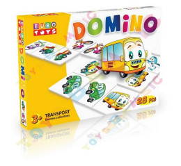 Домино классическое тм "EUROTOYS" "TRANSPORT" в комплекте 28 элементов 30106