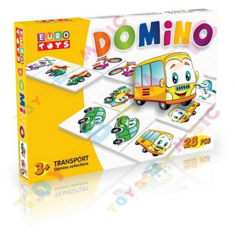 Домино классическое тм "EUROTOYS" "TRANSPORT" в комплекте 28 элементов 30106  (30106)
