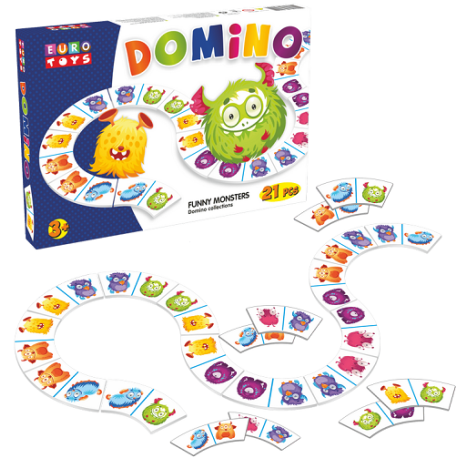 Доміно фігурне тм "EUROTOYS" "FUNNY MONSTERS" в комплекті 21 елемент 30151  (30151)
