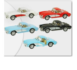 Машина металл KT5316W (96шт/4)"Chevrolet Corvette 1957",4 цвета,  в коробке 16*8*7см