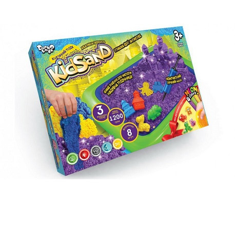 Набір креативної творчості "Кінетичний пісок"KidSand" 1200г+пісочниця KS-02-01U (П)7599  (7599)