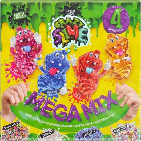 Безпечний освітній набір для проведення дослідів "Crazy Slime 4в1" рос (10)	SLM-03-01,02  (0846)