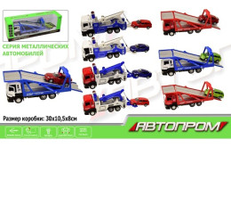 Машина металл 5009-1/50010-1 (60шт/2)"АВТОПРОМ", 3 вида, батар.,свет,звук,откр.двери,в кор. 30*10,5*