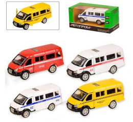 Машина металл 7656 (216шт/4) "АВТОПРОМ",1:64 ГАЗ, 4 цвета, откр.двери, в кор.10,5*4,5*4,5см