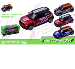 Машина металл 7743 (96шт/2) "АВТОПРОМ",Mini Cooper, 3 цвета, откр.двери, в кор.18*9*9см