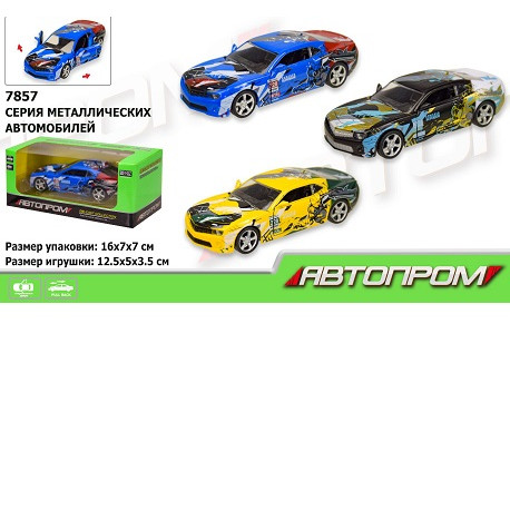 Машина металл 7857 (96шт/2) "АВТОПРОМ",1:32, 3 цвета, откр.двери, в кор. 16*7*7 см  (7857)