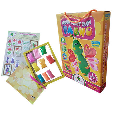 Картина з легкого стрибаючого пластиліну ТМ Moon Light Clay Panno Метелик	70005  (70005)