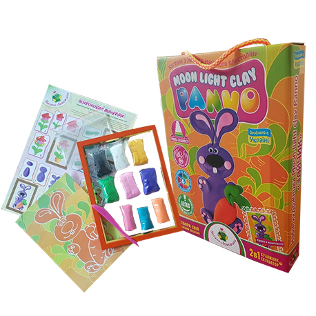 Картина з легкого стрибаючого пластиліну ТМ Moon Light Clay Panno Зайчик	70006  (70006)