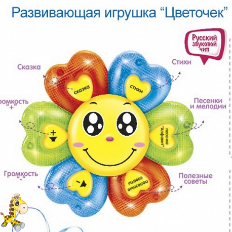 Муз.цветочек KI-7050 (1342002) (120шт/2) укр. песня,стихи, батар.,в кор. 18*13*6см  (KI-7050)