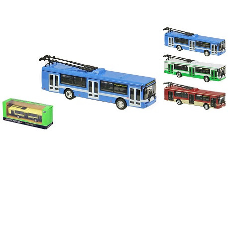 Троллейбус металл 6407ABCD (96шт/4) "АВТОПРОМ", в кор.20*5,7*7,7см  (6407ABC)