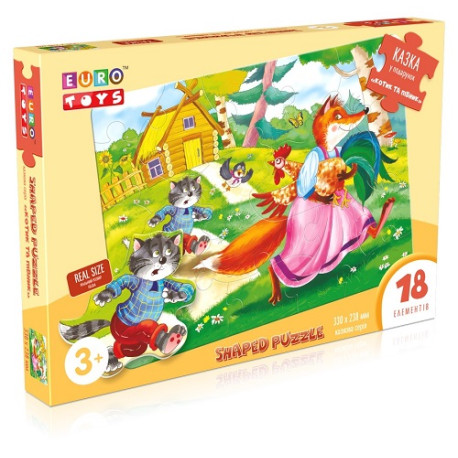 Фигурные пазлы, сказочная серия "Котик и петушок" ", ТМ" "EURO TOYS" "30595  (30595)