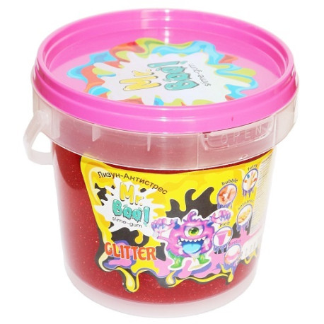 Лизун-антистрес Mr.Boo Small Boo GLITTER в відерці 500г 80047  (80047)