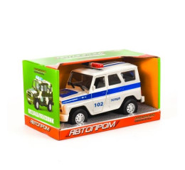 Машина батар. 7659-4 (36шт/2) "АВТОПРОМ",1:27,Полицiя,свет,звук ,откр.двери, в коробке 21,5*11,5*11,