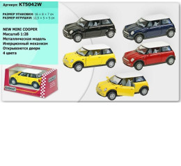 Машина металл KT5042W Mini Cooper (96шт/4) в коробке 16*8*7см